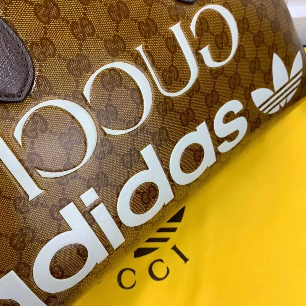G*u*i unisex adidas x G*u*i large duffle bag beige brown gg crystal canvas
