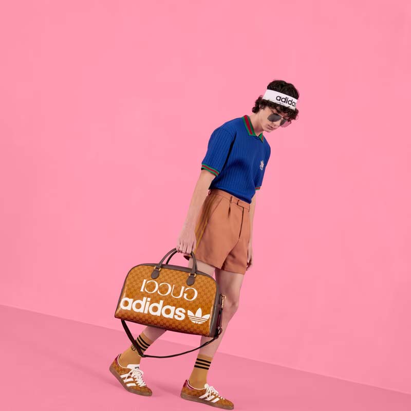 G*u*i unisex adidas x G*u*i large duffle bag beige brown gg crystal canvas