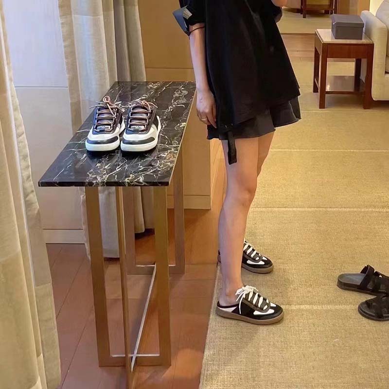 Louis Vuitton Women LV Lous Open-Back Sneaker Black Suede Calf Leather Double Laces