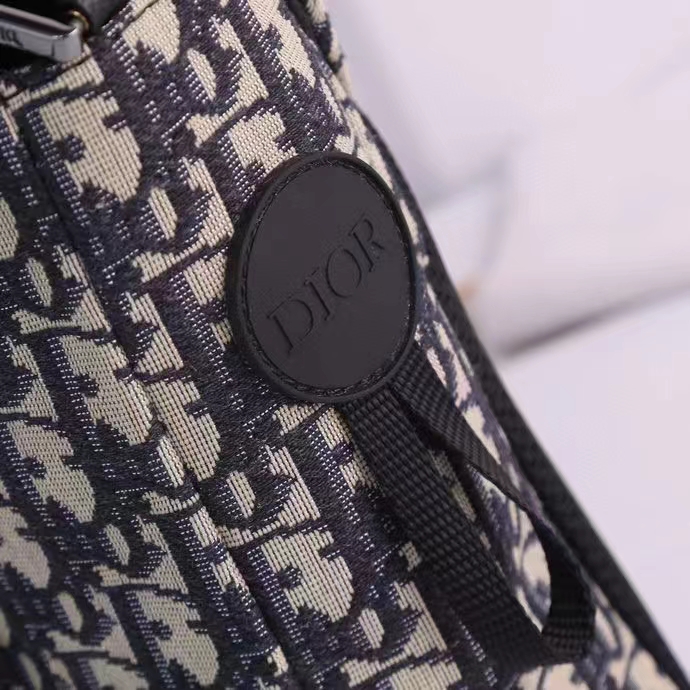 Dior Unisex CD Dior Explorer Bag Beige Black Dior Oblique Jacquard