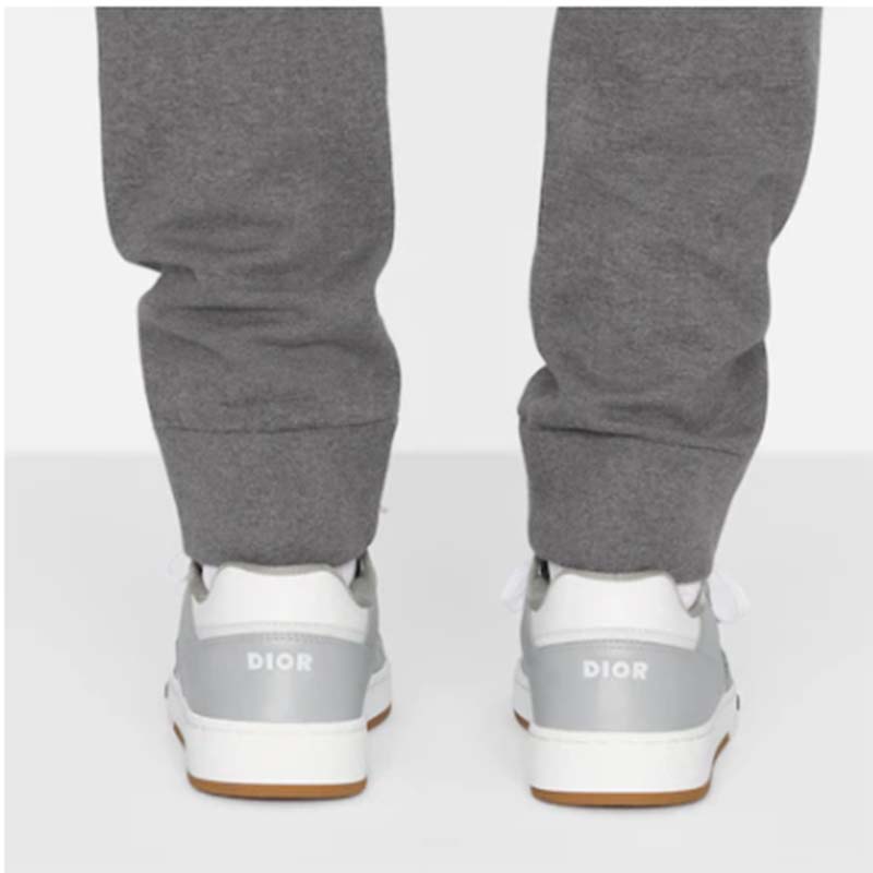 Dior Unisex Shoes CD B27 Low-Top Sneaker Gray White Smooth Calfskin
