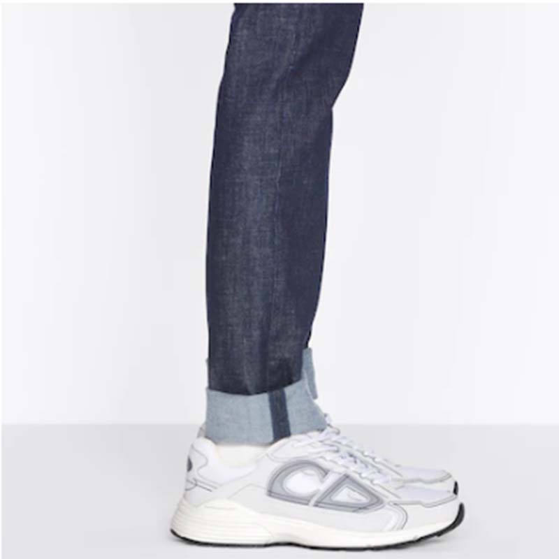 Dior Unisex Shoes CD B30 Sneaker White Mesh Technical Fabric