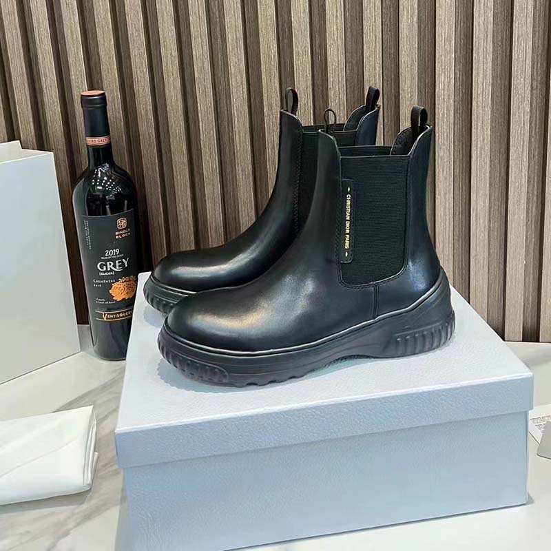Dior Women CD D-Racer Ankle Boot Black Calfskin Front Rear Tabs