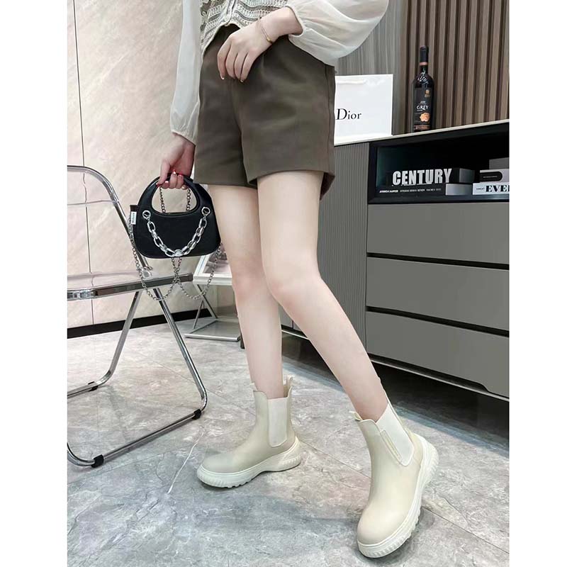 Dior Women CD D-Racer Ankle Boot White Calfskin Front Rear Tabs