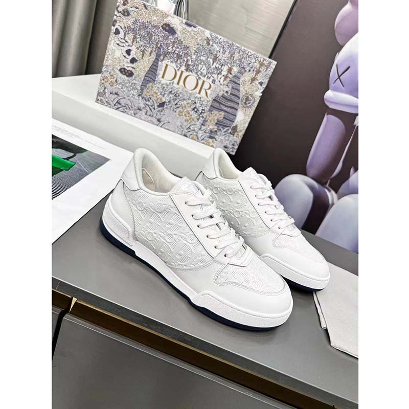 Dior Women One Sneaker White Oblique Perforated Calfskin