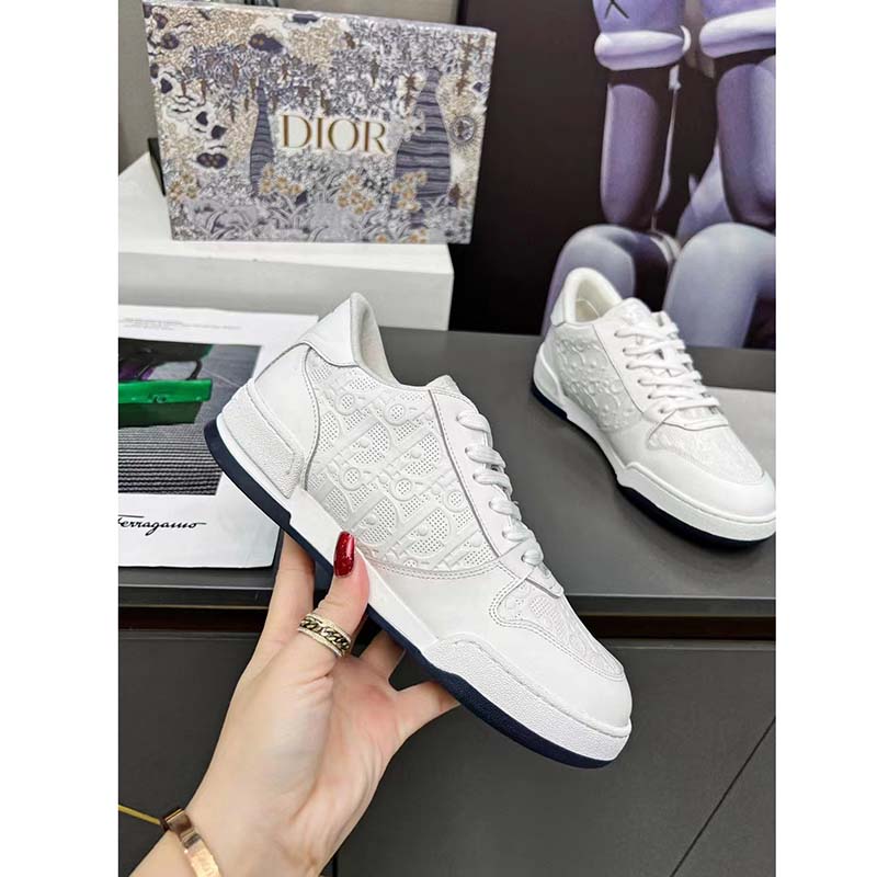 Dior Women One Sneaker White Oblique Perforated Calfskin