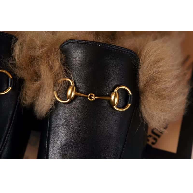 G*u*i gg 2015 re-edition women’s princetown black metal-free tanned leather flat