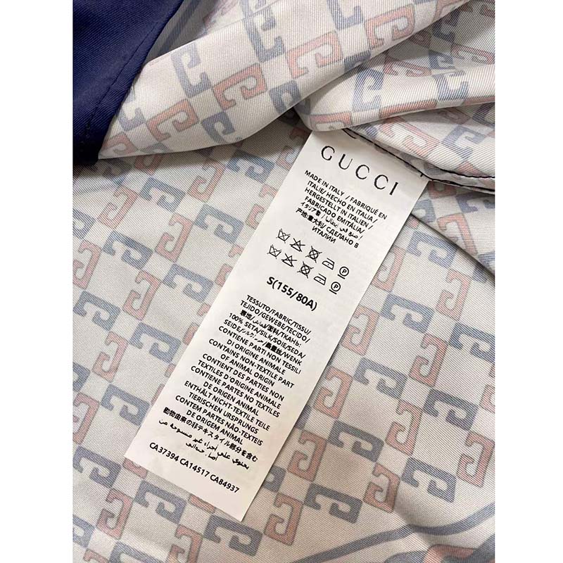 G*u*i gg men geometric g print muslin bowling shirt notch collar short sleeves