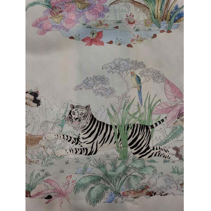 G*u*i gg men tiger bowling shirt flower print ivory silk crepe loose fit