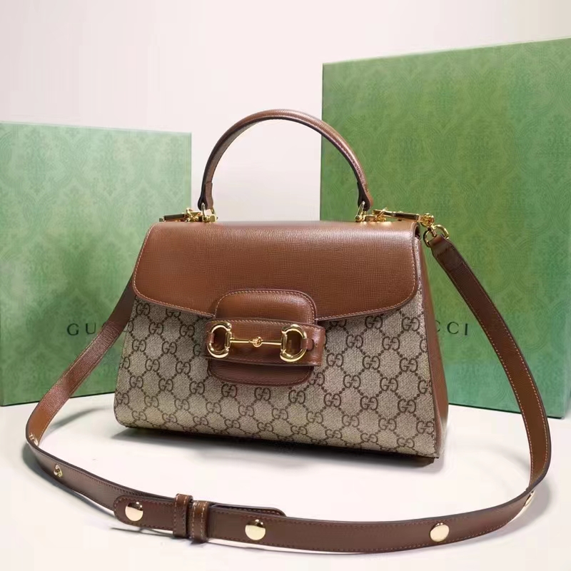 G*u*i gg women G*u*i horsebit 1955 medium bag beige ebony gg supreme canvas