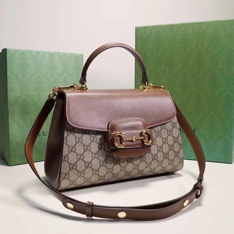 G*u*i gg women G*u*i horsebit 1955 medium bag beige ebony gg supreme canvas