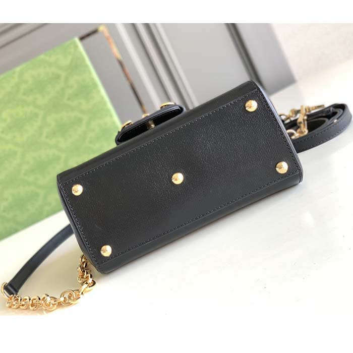 G*u*i gg women horsebit 1955 mini bag top handle black leather