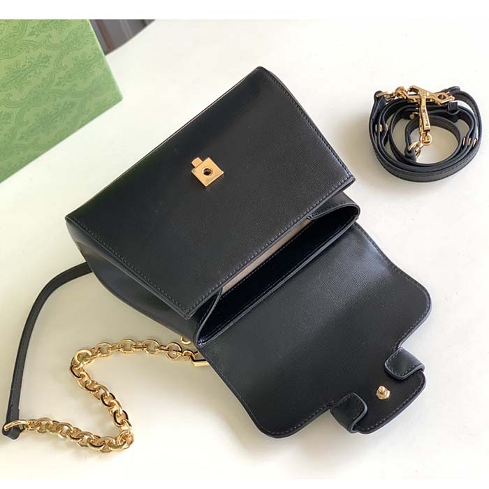 G*u*i gg women horsebit 1955 mini bag top handle black leather