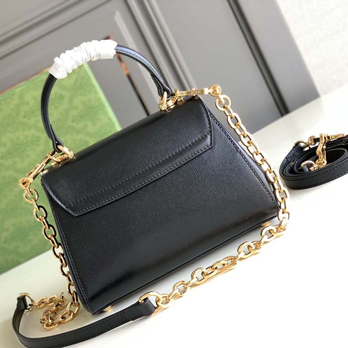 G*u*i gg women horsebit 1955 mini bag top handle black leather