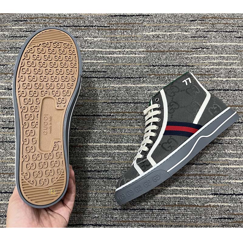 G*u*i men off the grid high top G*u*i tennis 1977 rubber sole flat 2 cm heel