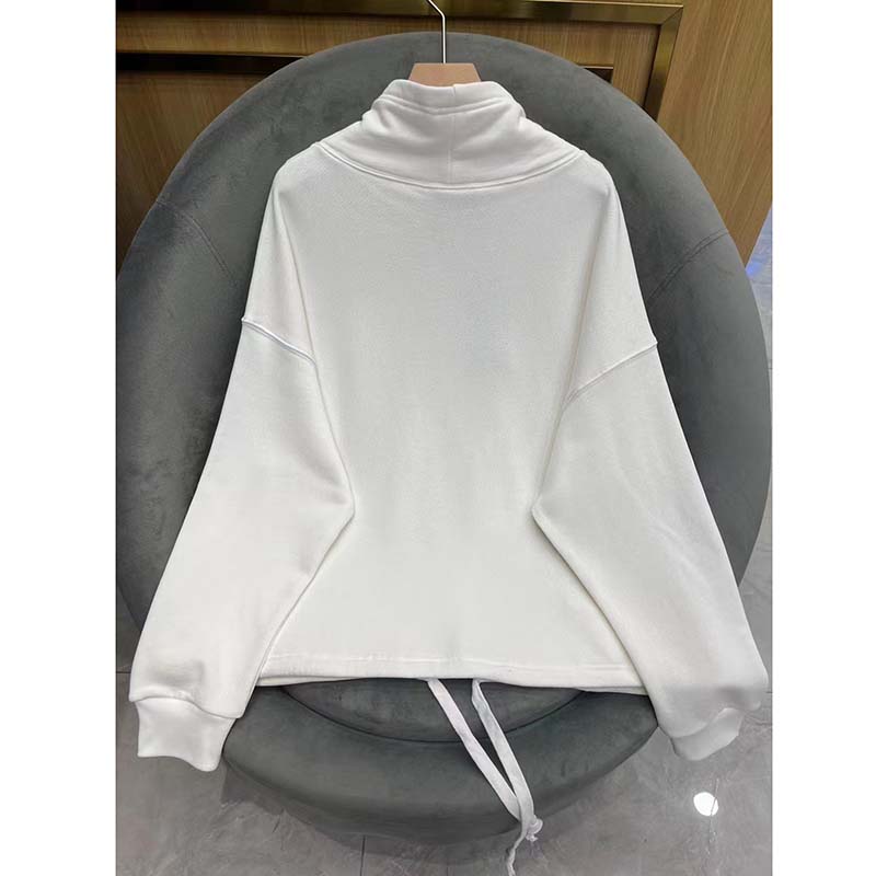 G*u*i women gg vintage logo cotton sweatshirt white heavy felted jersey