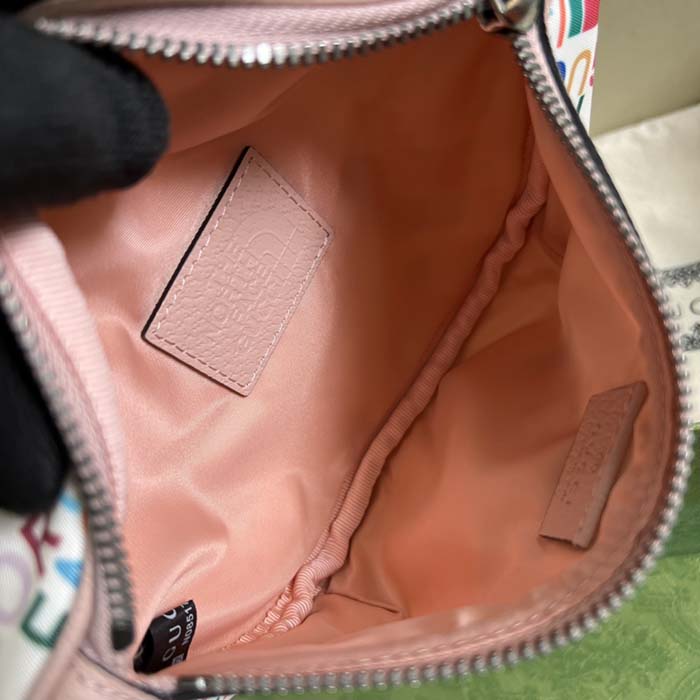 G*u*i unisex gg the north face x G*u*i belt bag pink leather zipper closure