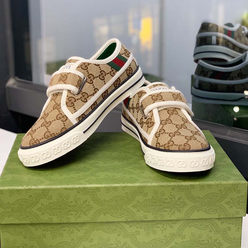 G*u*i unisex tennis 1977 sneaker beige ebony jumbo gg canvas low 3 cm heel