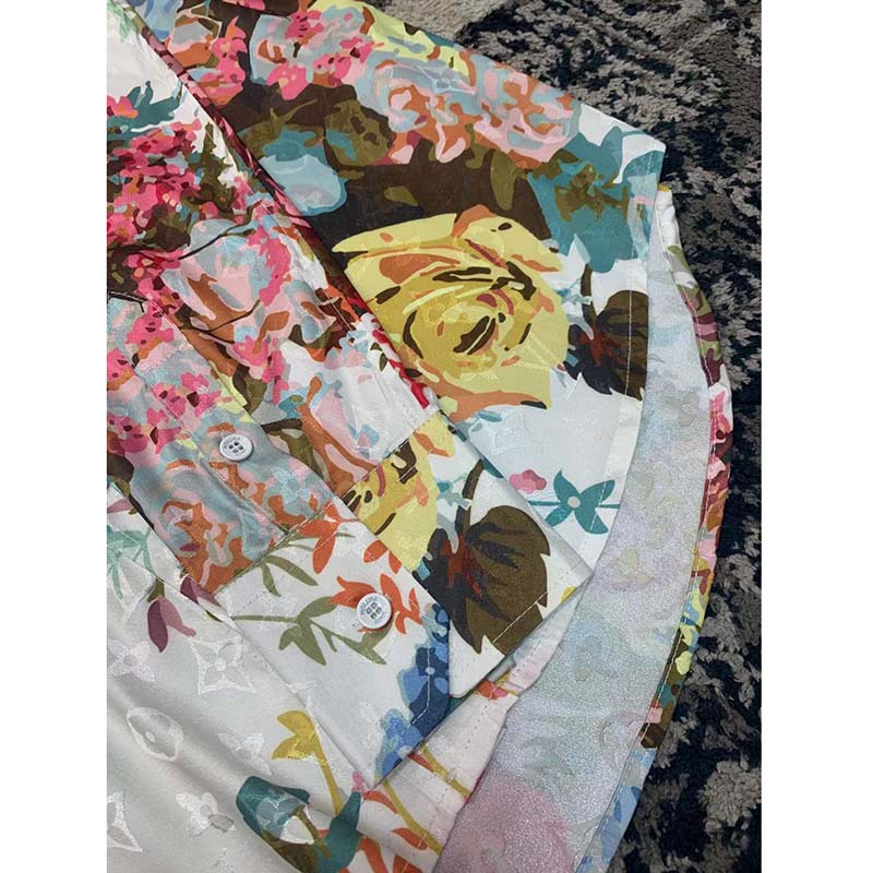 Louis Vuitton LV Women Classic Shirt Flowers Tapestry Cotton Silk Multicolor Regular Fit