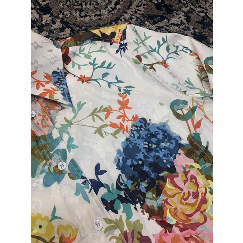 Louis Vuitton LV Women Classic Shirt Flowers Tapestry Cotton Silk Multicolor Regular Fit