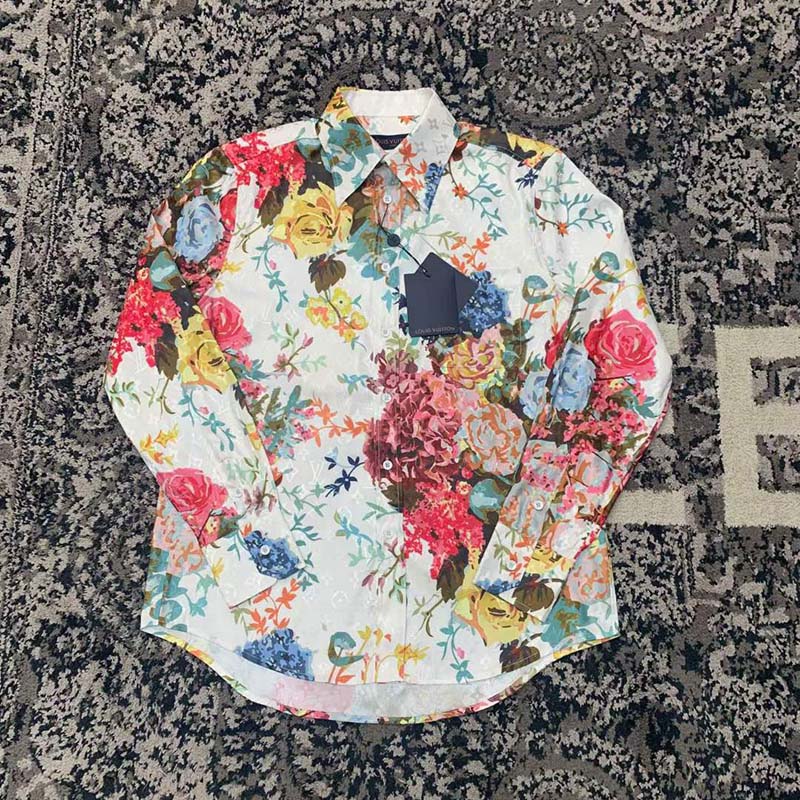 Louis Vuitton LV Women Classic Shirt Flowers Tapestry Cotton Silk Multicolor Regular Fit