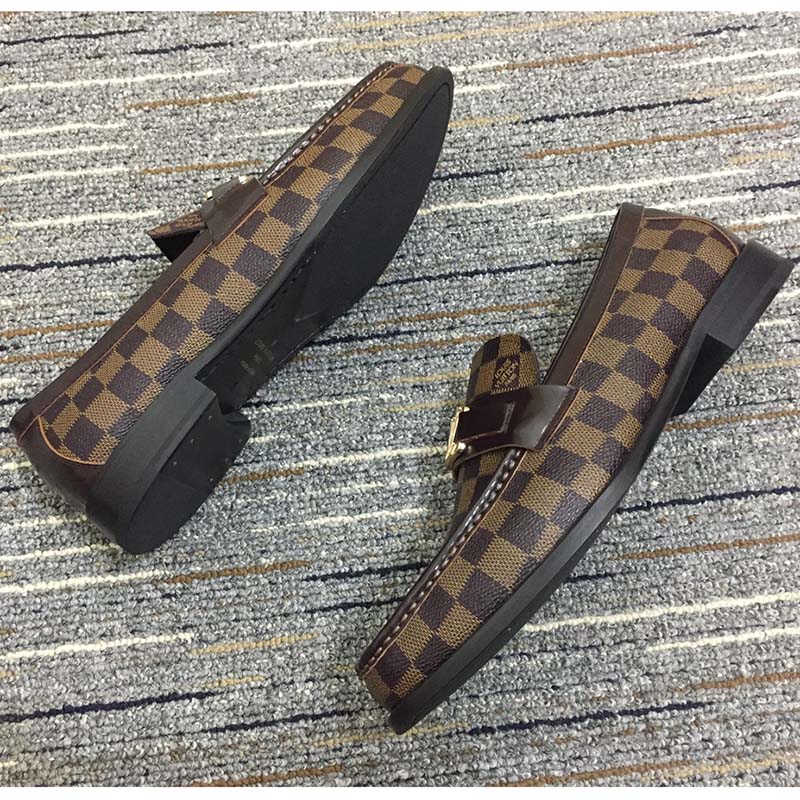 Louis Vuitton LV Men Major Loafer Brown Damier Canvas Ebene Blake Construction LV Initials