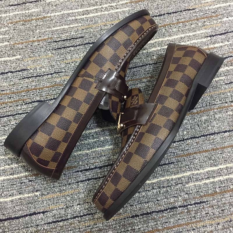 Louis Vuitton LV Men Major Loafer Brown Damier Canvas Ebene Blake Construction LV Initials