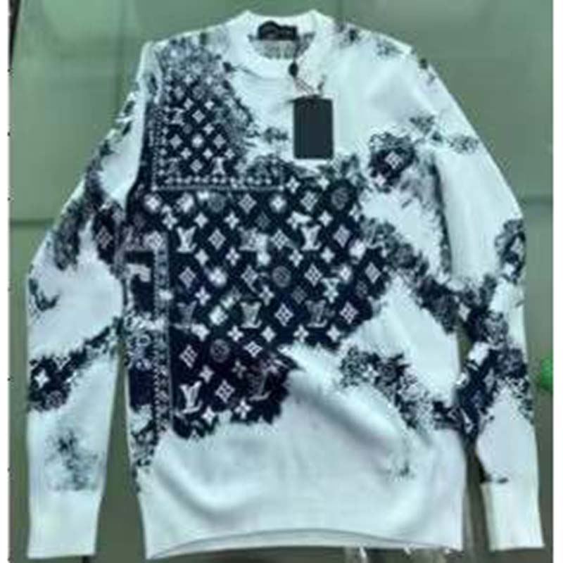 Louis Vuitton LV Women Monogram Bandana Crewneck Sweatshirt Cotton Indigo Slightly Loose Fit