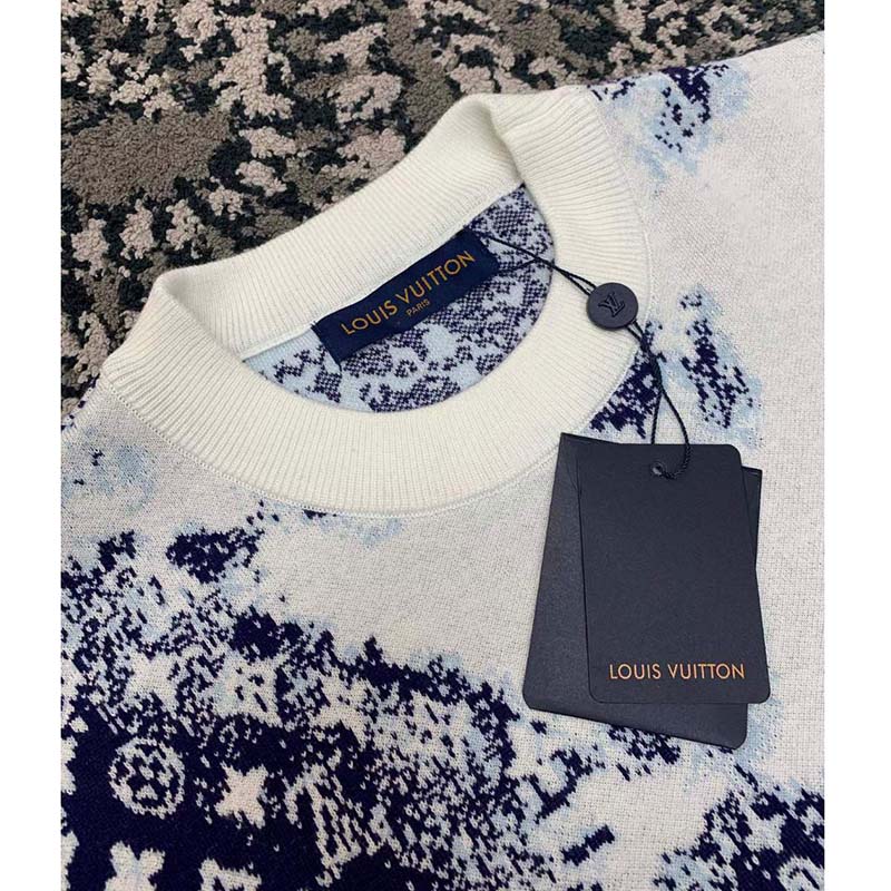 Louis Vuitton LV Women Monogram Bandana Crewneck Sweatshirt Cotton Indigo Slightly Loose Fit