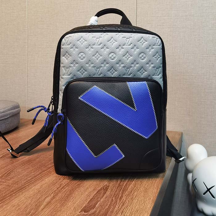 Louis Vuitton LV Unisex Dean Backpack Gray Taurillon Cowhide Leather