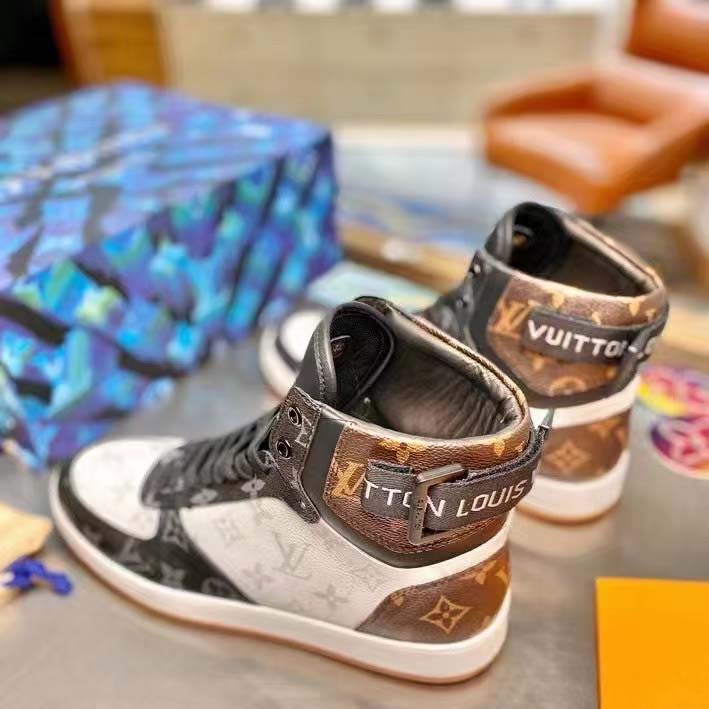 Louis Vuitton LV Unisex Rivoli Sneaker Boot Monogram Canvas Rubber Outsole