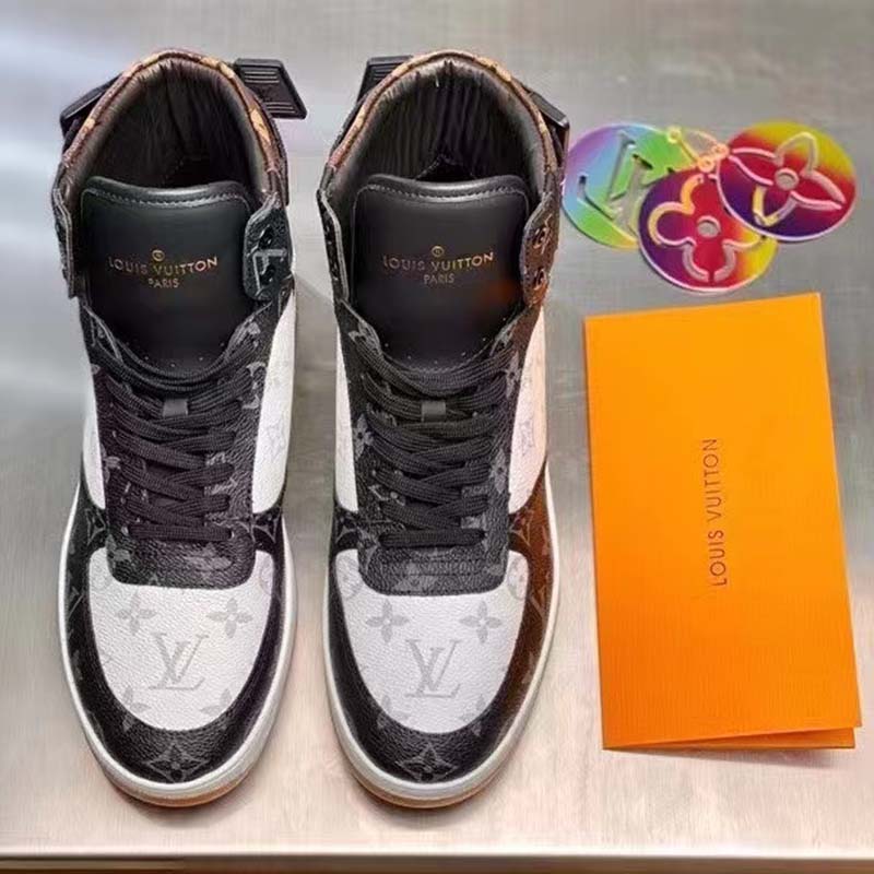 Louis Vuitton LV Unisex Rivoli Sneaker Boot Monogram Canvas Rubber Outsole