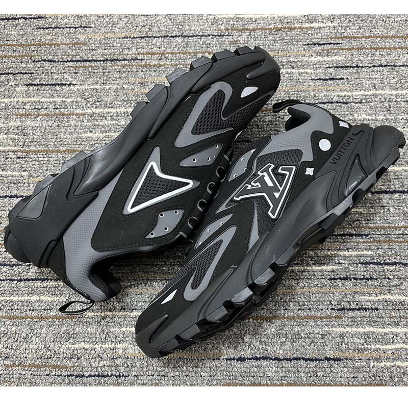 Louis Vuitton Unisex LV Runner Tatic Sneaker Black Mix Materials Rubber Outsole