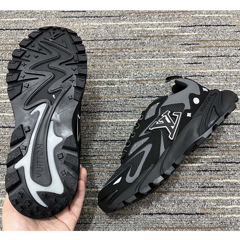 Louis Vuitton Unisex LV Runner Tatic Sneaker Black Mix Materials Rubber Outsole