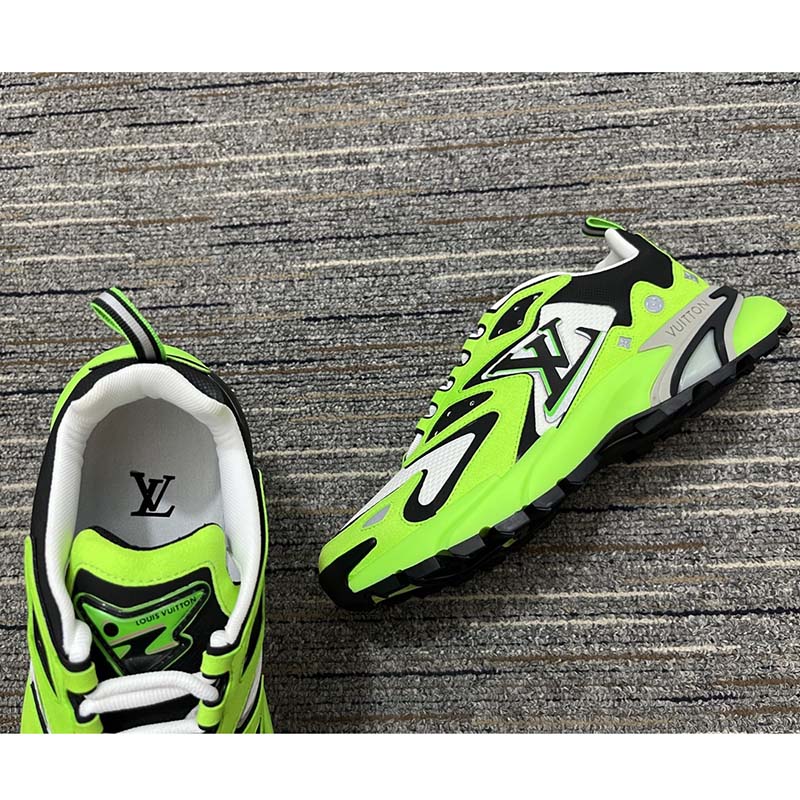 Louis Vuitton Unisex LV Runner Tatic Sneaker Green Mix Materials Rubber Outsole
