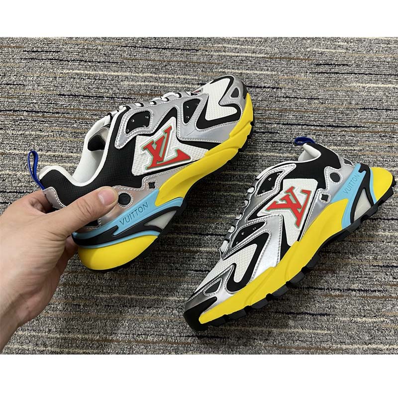Louis Vuitton Unisex LV Runner Tatic Sneaker Silver Mix Materials Rubber Outsole