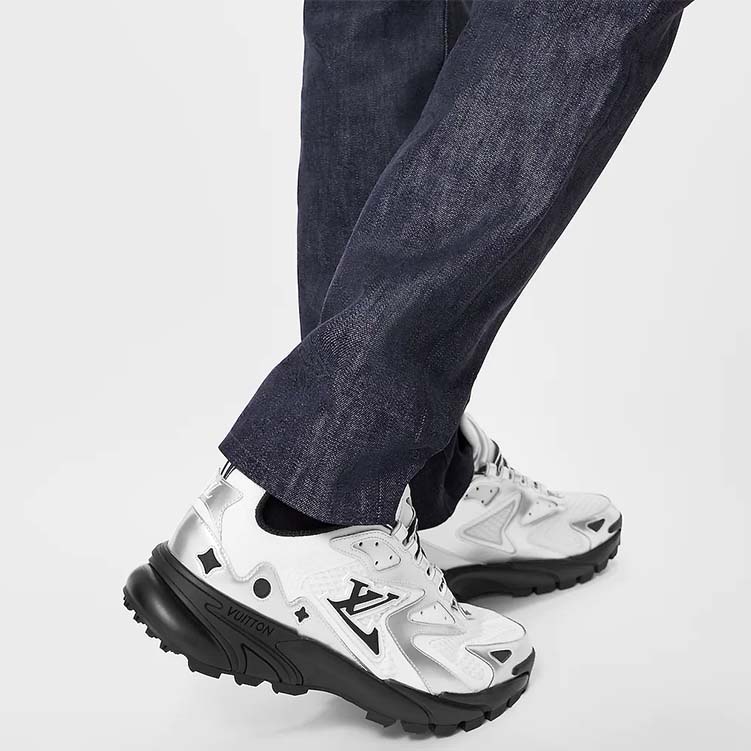 Louis Vuitton Unisex LV Runner Tatic Sneaker White Mix Materials Rubber Monogram Flowers
