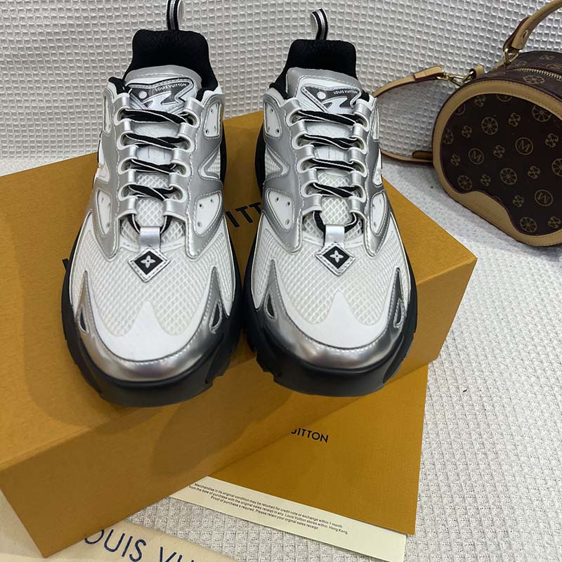 Louis Vuitton Unisex LV Runner Tatic Sneaker White Mix Materials Rubber Monogram Flowers