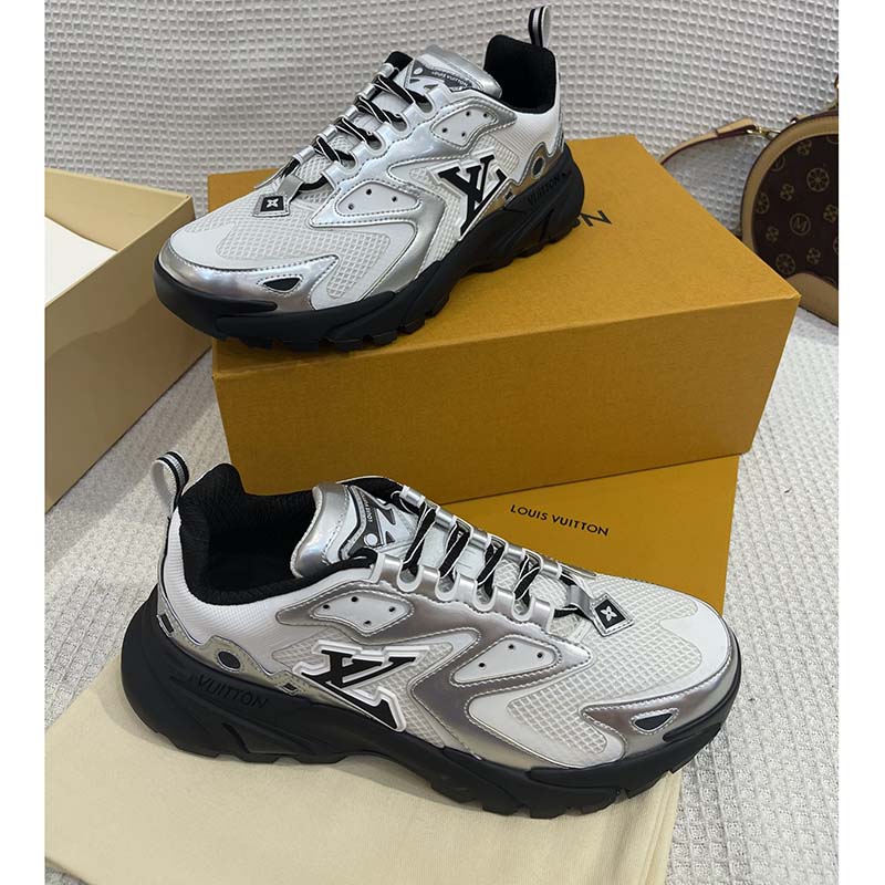 Louis Vuitton Unisex LV Runner Tatic Sneaker White Mix Materials Rubber Monogram Flowers