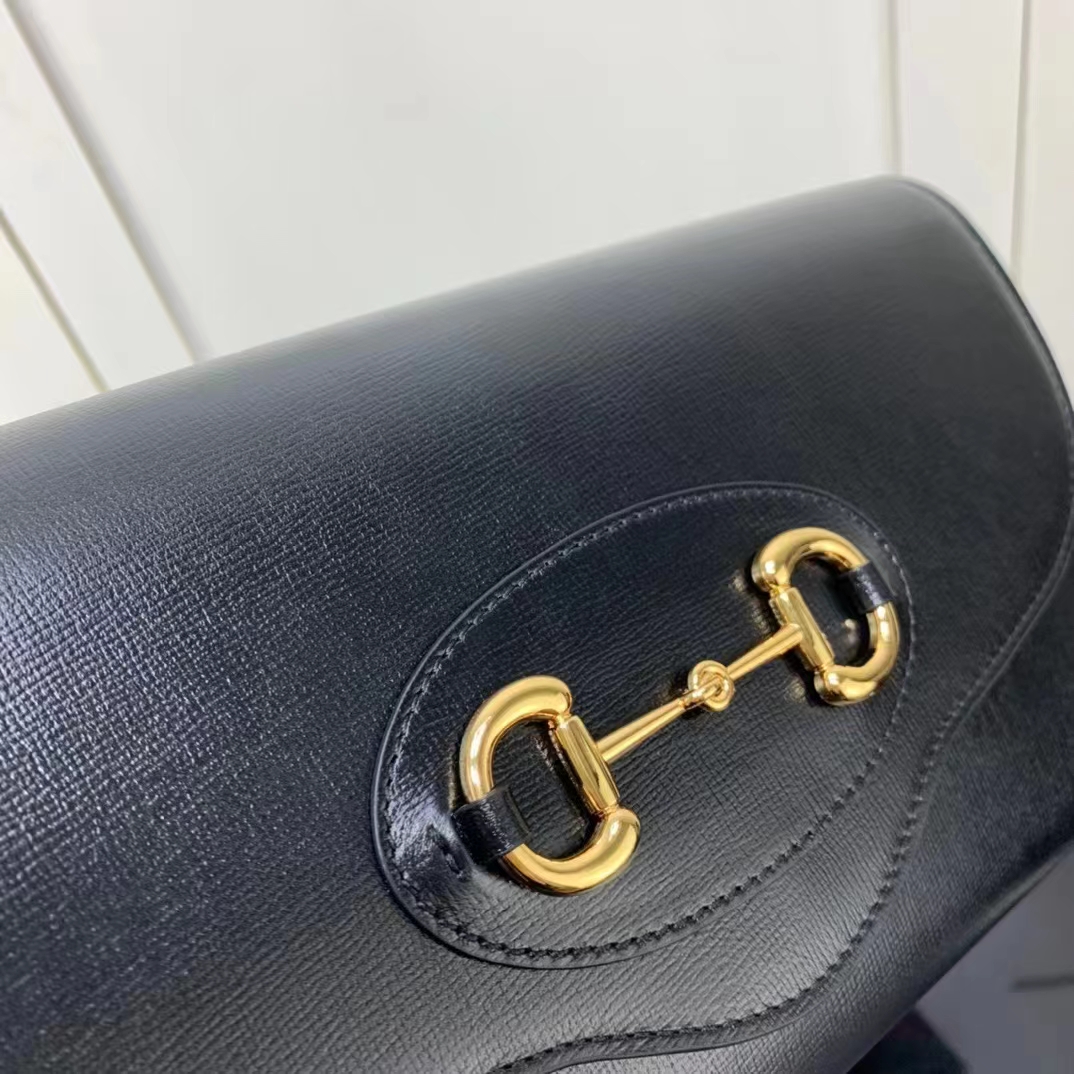 G*u*i gg women G*u*i horsebit 1955 small bag black leather