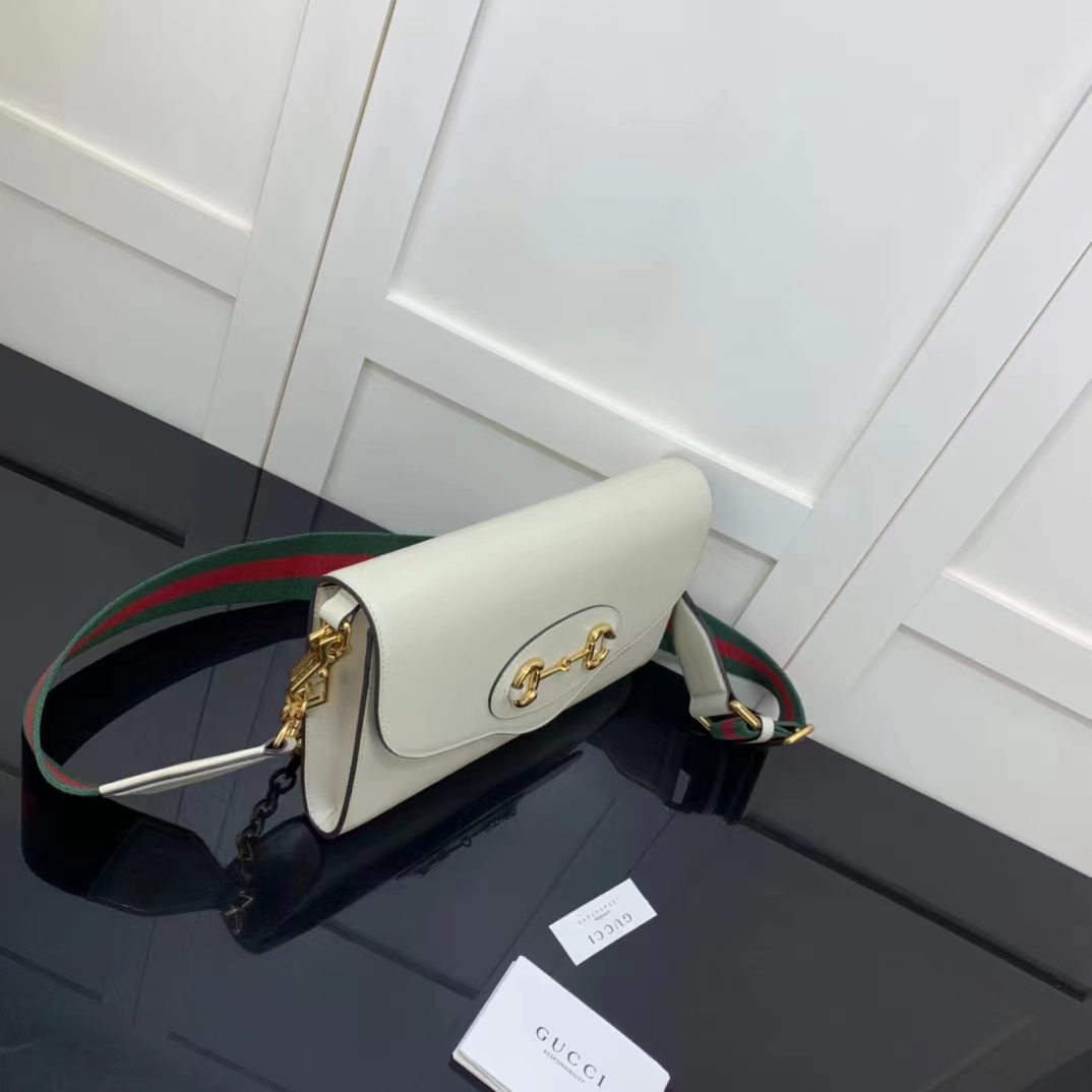 G*u*i gg women G*u*i horsebit 1955 small bag white leather