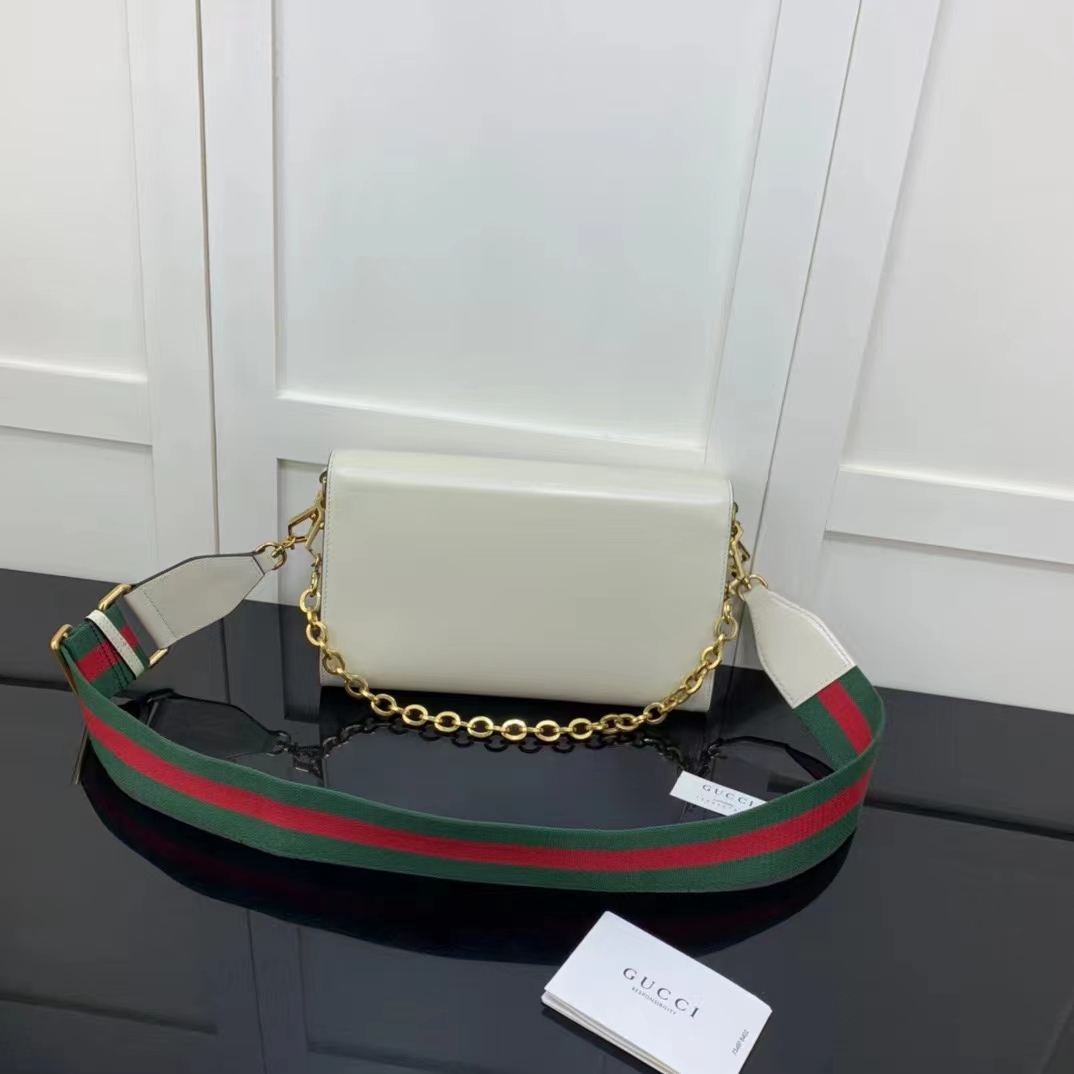 G*u*i gg women G*u*i horsebit 1955 small bag white leather