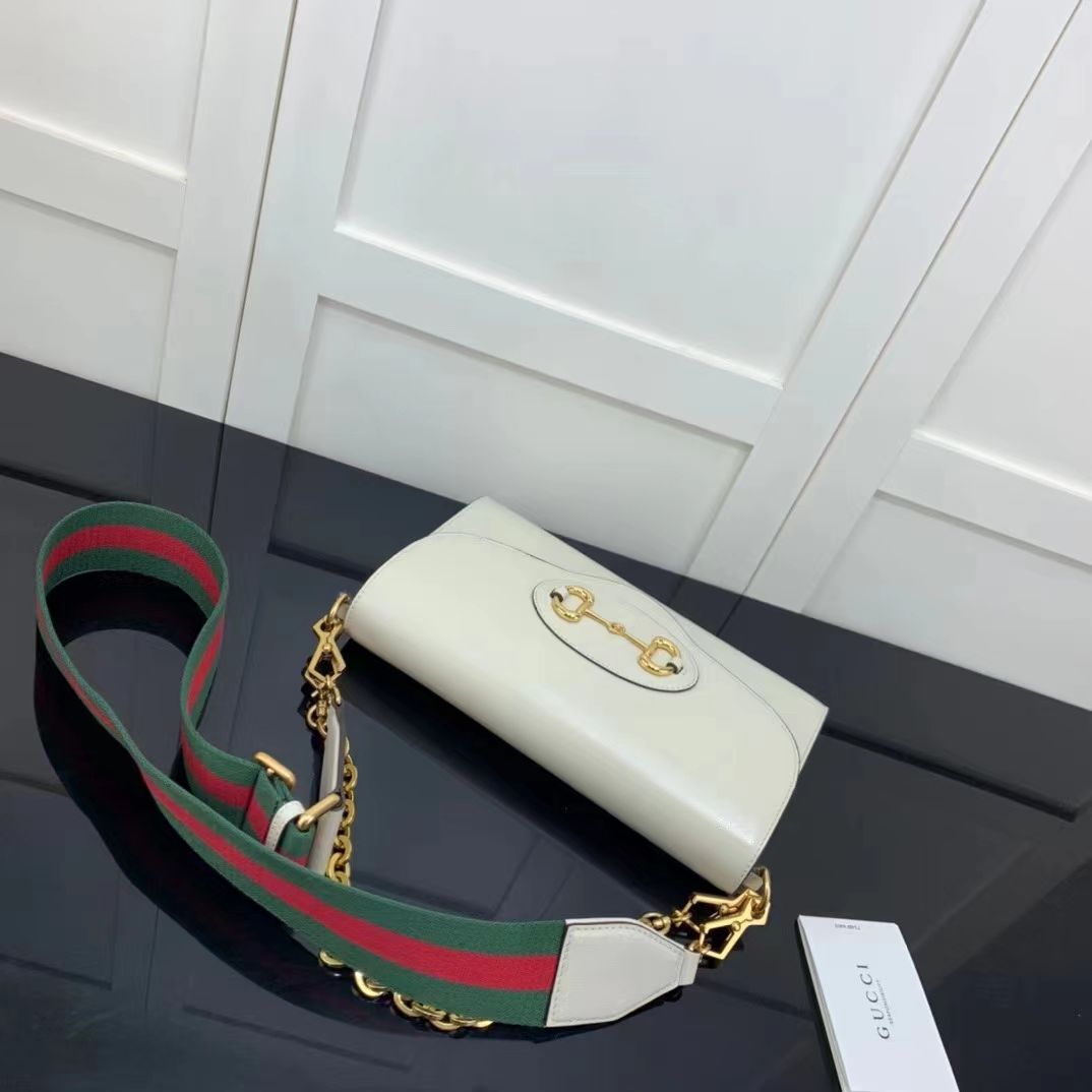 G*u*i gg women G*u*i horsebit 1955 small bag white leather