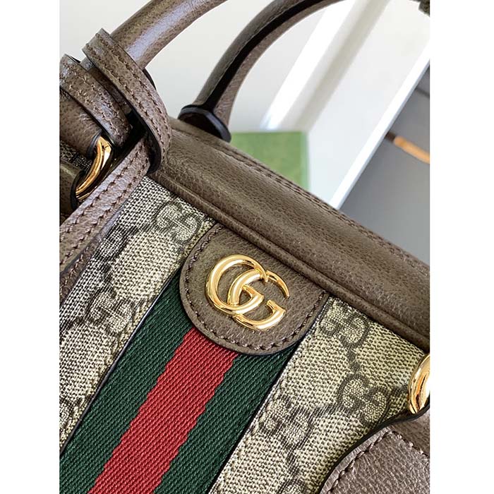 G*u*i gg women ophidia medium gg top handle bag beige ebony supreme