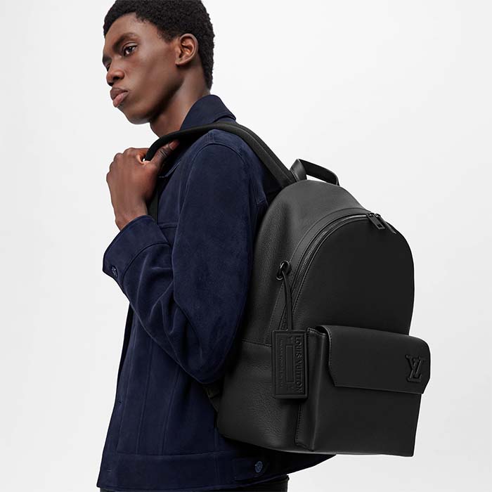 Louis Vuitton LV Unisex Takeoff Backpack Black Grained Calf Leather