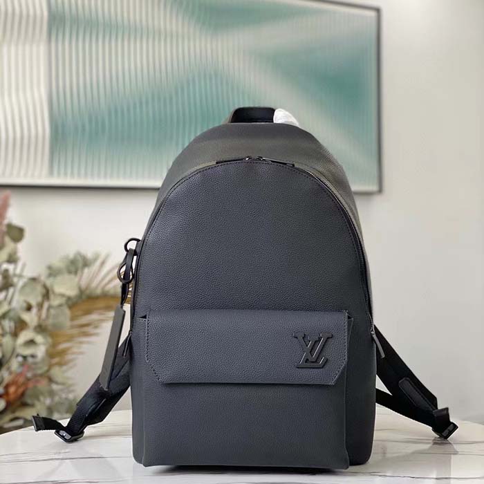 Louis Vuitton LV Unisex Takeoff Backpack Black Grained Calf Leather