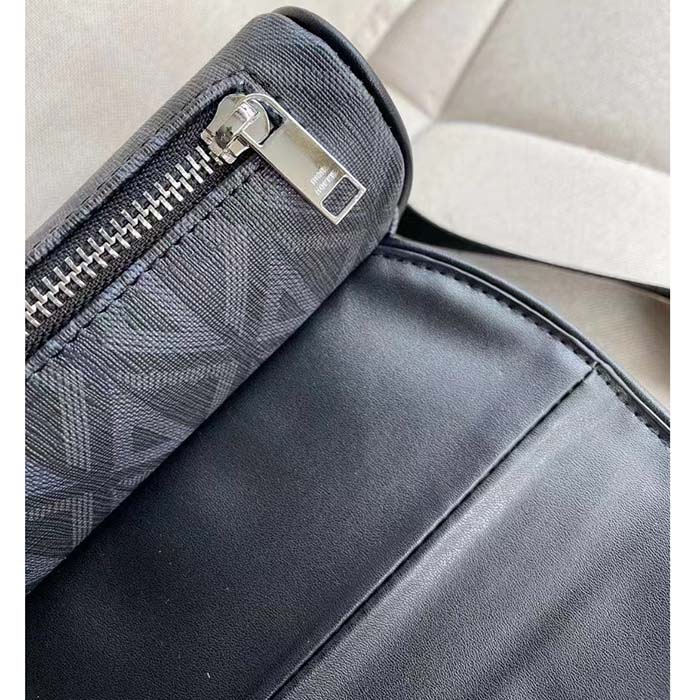 dior unisex cd saddle bag black cd Di*m*nd canvas smooth calfskin