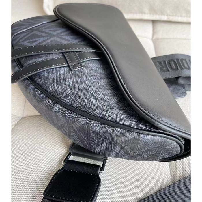 dior unisex cd saddle bag black cd Di*m*nd canvas smooth calfskin
