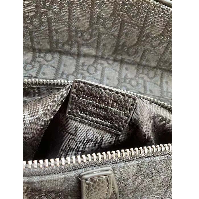 Dior Unisex CD Saddle Bag Black Dior Oblique Jacquard