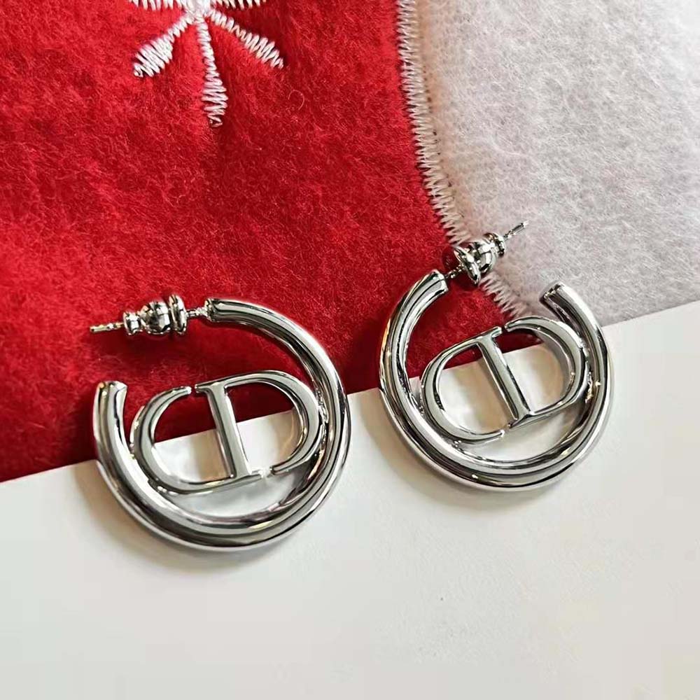 Dior Women 30 Montaigne Earrings Silver-Finish Metal